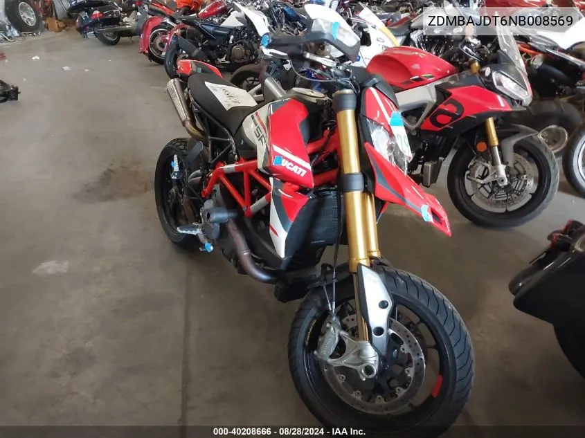 2022 Ducati Hypermotard 950/950 Sp VIN: ZDMBAJDT6NB008569 Lot: 40208666