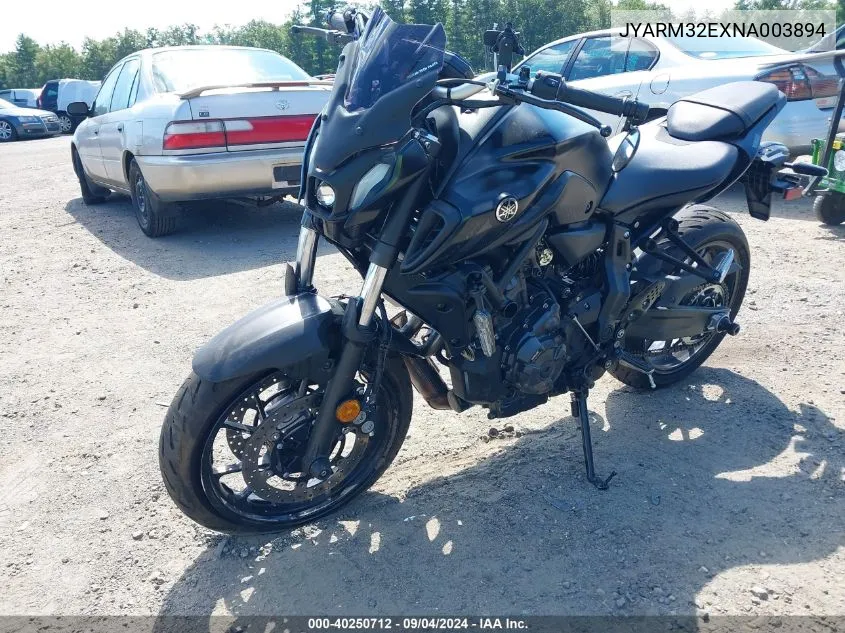 2022 Yamaha Mt07 VIN: JYARM32EXNA003894 Lot: 40250712