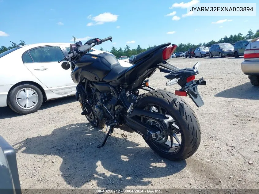 2022 Yamaha Mt07 VIN: JYARM32EXNA003894 Lot: 40250712