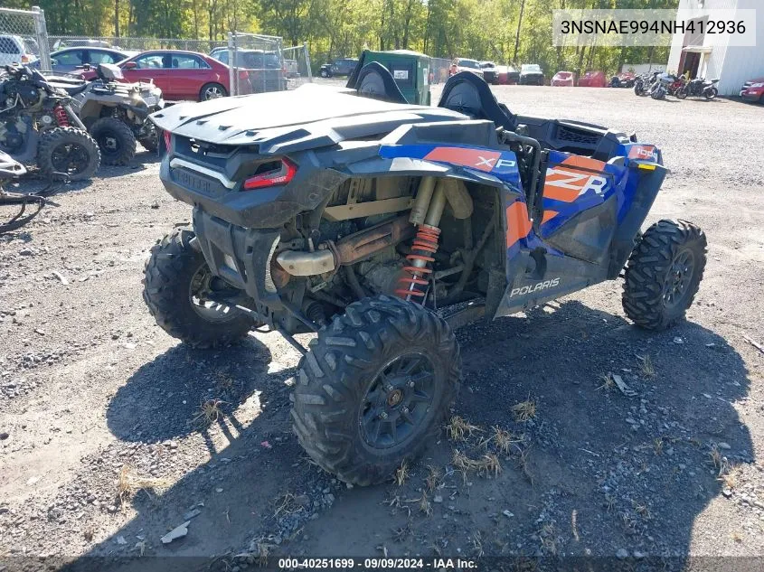 2022 Polaris Rzr Xp 1000 VIN: 3NSNAE994NH412936 Lot: 40251699