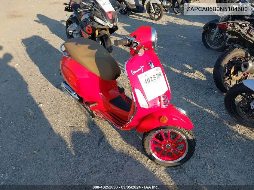 ZAPCA06B0N5104600 2022 Vespa Primavera/Sprint 50