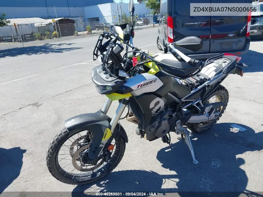 2022 Aprilia Tuareg 660 VIN: ZD4XBUA07NS000656 Lot: 40269801