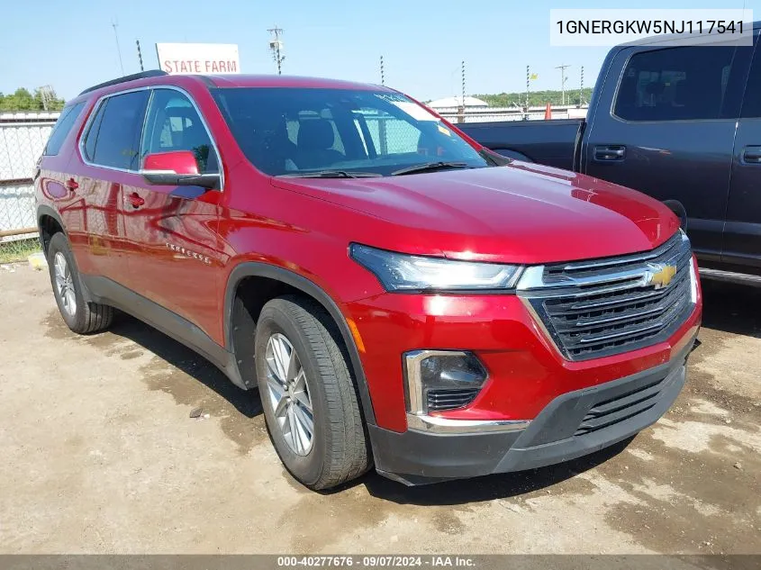 2022 Chev Traverse Lt1 Fwd W/C Fwd Lt Cloth VIN: 1GNERGKW5NJ117541 Lot: 40277676