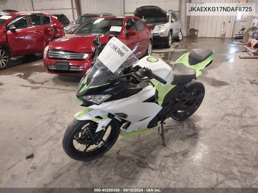 2022 Kawasaki Ex400 VIN: JKAEXKG17NDAF8725 Lot: 40288300