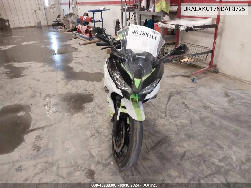 2022 Kawasaki Ex400 VIN: JKAEXKG17NDAF8725 Lot: 40288300