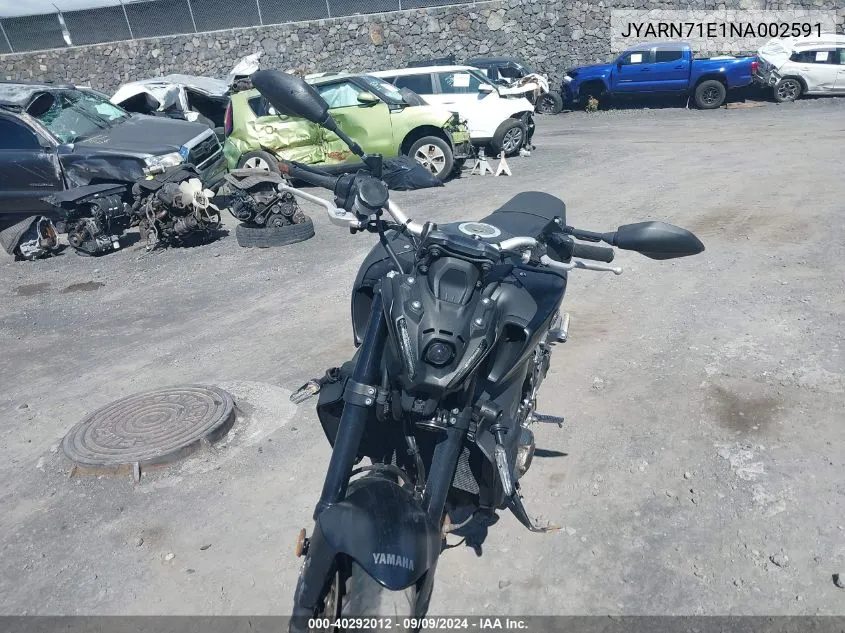 2022 Yamaha Mt09 VIN: JYARN71E1NA002591 Lot: 40292012