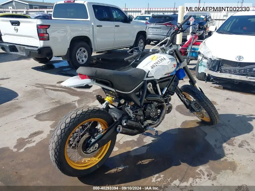 2022 Ducati Scrambler Desert Sled VIN: ML0KAFPM8NT002330 Lot: 40293394