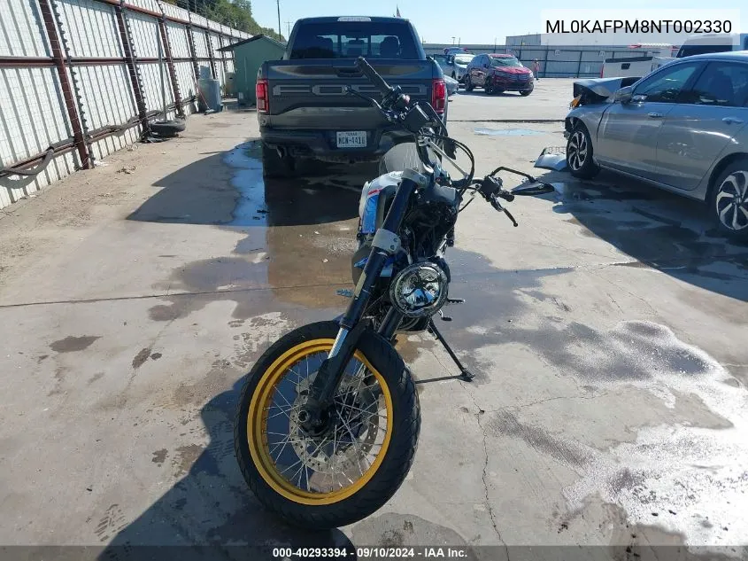 2022 Ducati Scrambler Desert Sled VIN: ML0KAFPM8NT002330 Lot: 40293394