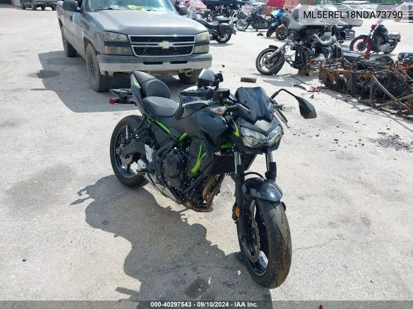 2022 Kawasaki Er650 L VIN: ML5EREL18NDA73790 Lot: 40297543