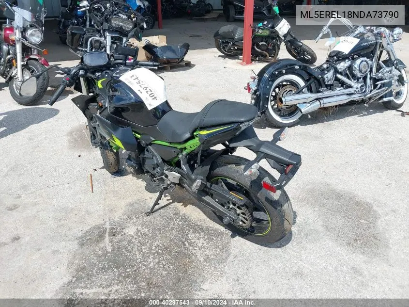 2022 Kawasaki Er650 L VIN: ML5EREL18NDA73790 Lot: 40297543