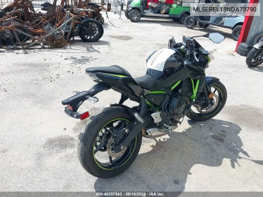 2022 Kawasaki Er650 L VIN: ML5EREL18NDA73790 Lot: 40297543