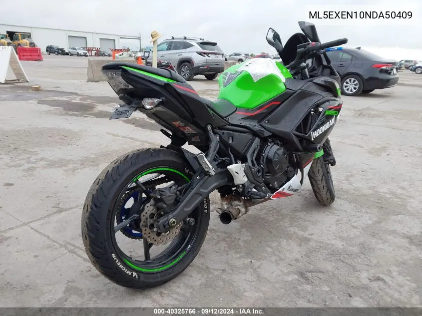 2022 Kawasaki Ex650 N VIN: ML5EXEN10NDA50409 Lot: 40325766