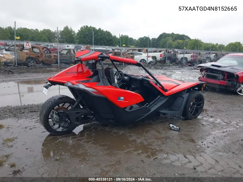 2022 Polaris Slingshot S VIN: 57XAATGD4N8152665 Lot: 40338121