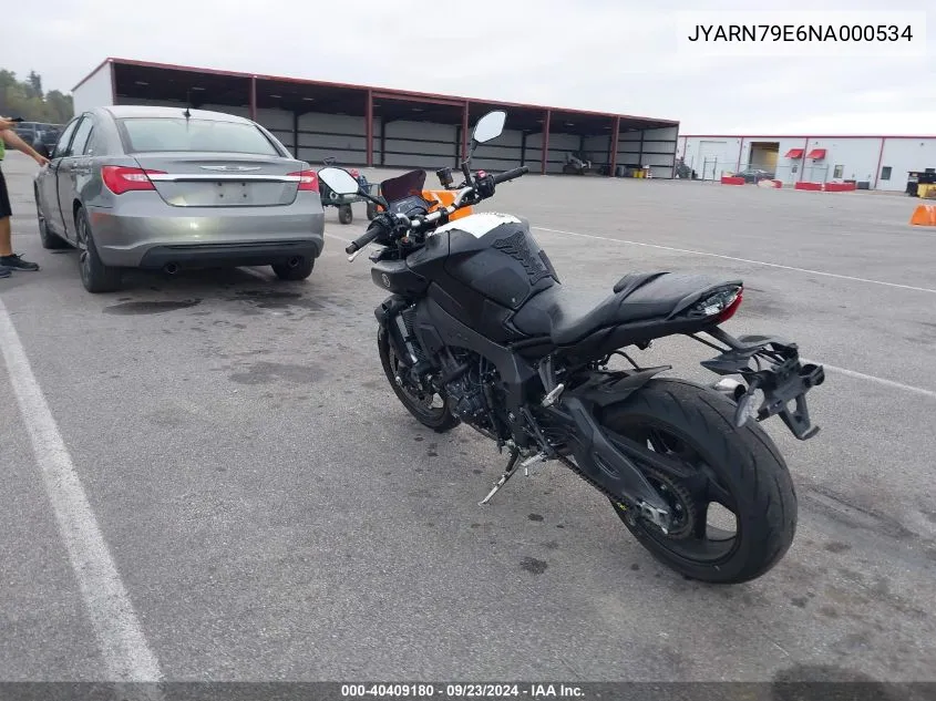 2022 Yamaha Mtn1000 VIN: JYARN79E6NA000534 Lot: 40409180