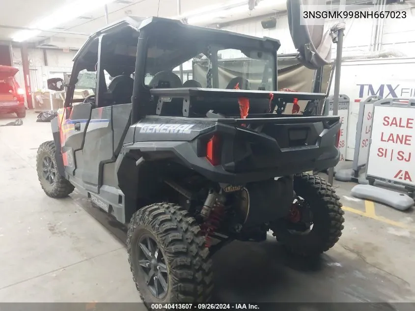 2022 Polaris General Xp 4 1000 Trailhead Edition VIN: 3NSGMK998NH667023 Lot: 40413607