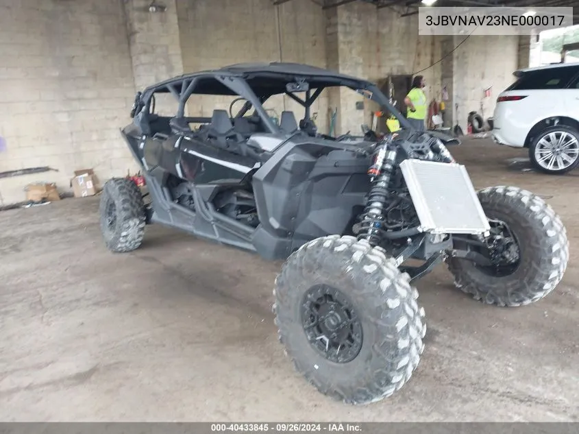 2022 Can-Am Maverick X3 Max X Rs Turbo Rr VIN: 3JBVNAV23NE000017 Lot: 40433845