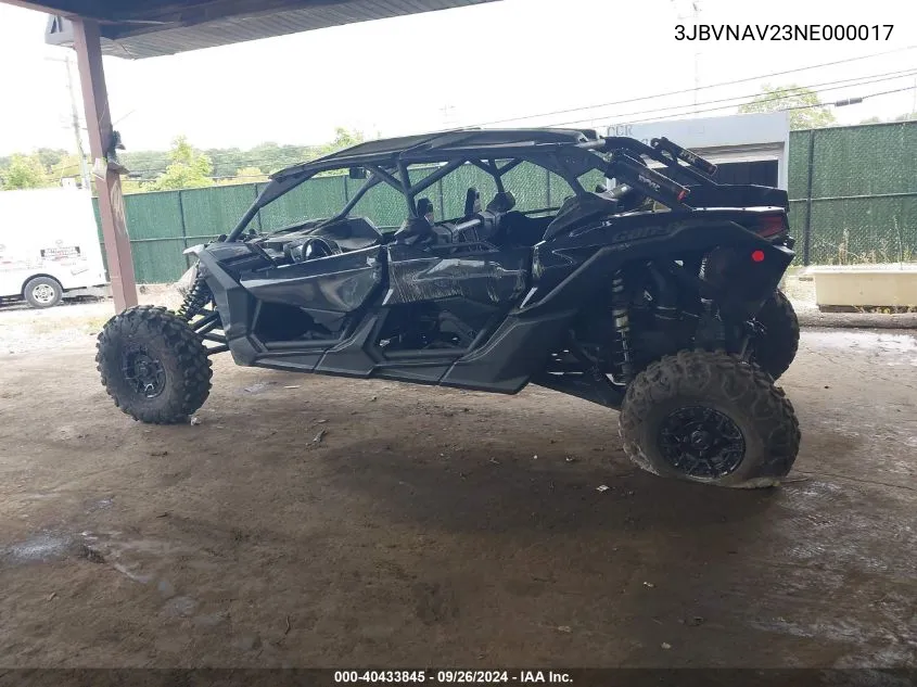 2022 Can-Am Maverick X3 Max X Rs Turbo Rr VIN: 3JBVNAV23NE000017 Lot: 40433845