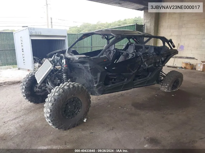 2022 Can-Am Maverick X3 Max X Rs Turbo Rr VIN: 3JBVNAV23NE000017 Lot: 40433845