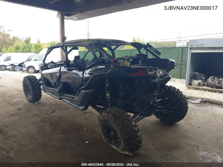 2022 Can-Am Maverick X3 Max X Rs Turbo Rr VIN: 3JBVNAV23NE000017 Lot: 40433845