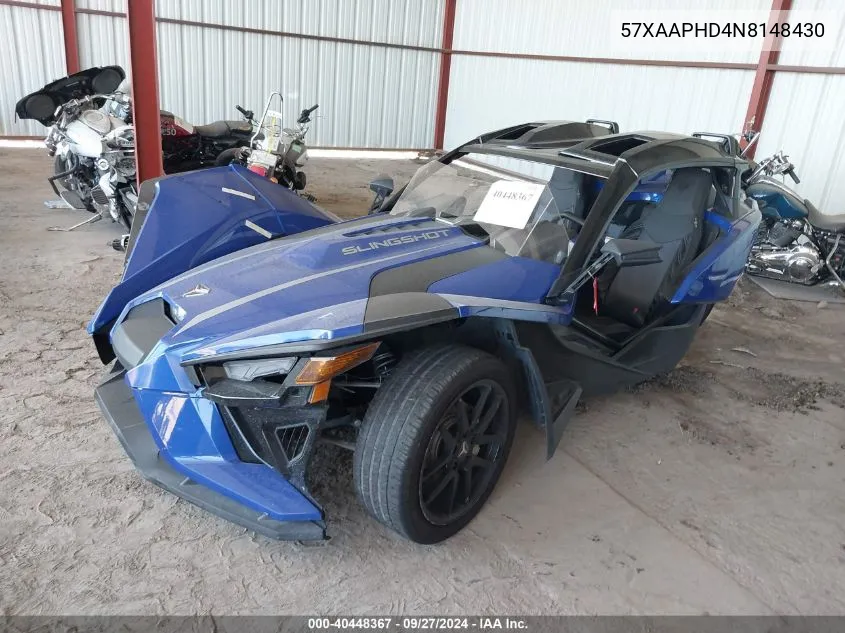 2022 Polaris Slingshot Sl VIN: 57XAAPHD4N8148430 Lot: 40448367