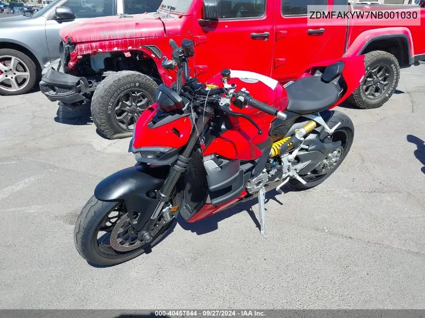 2022 Ducati Streetfighter V2 VIN: ZDMFAKYW7NB001030 Lot: 40457844