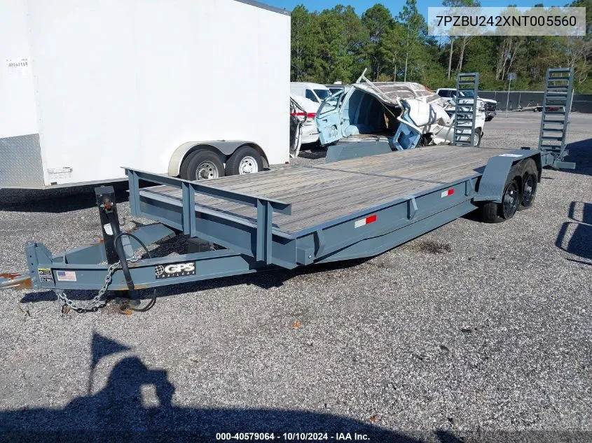 2022 Trailer Trailer VIN: 7PZBU242XNT005560 Lot: 40579064