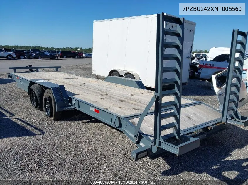 2022 Trailer Trailer VIN: 7PZBU242XNT005560 Lot: 40579064