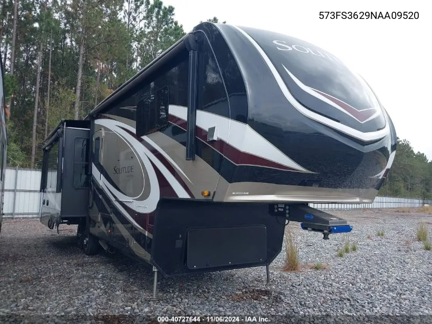 2022 Grand Design Solitude 5Th Wheel VIN: 573FS3629NAA09520 Lot: 40727644