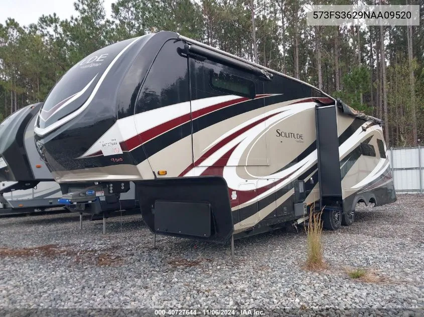 2022 Grand Design Solitude 5Th Wheel VIN: 573FS3629NAA09520 Lot: 40727644