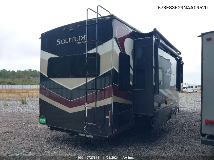 2022 Grand Design Solitude 5Th Wheel VIN: 573FS3629NAA09520 Lot: 40727644