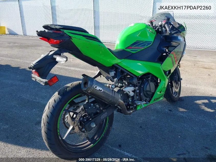 2023 Kawasaki Ex400 VIN: JKAEXKH17PDAP2260 Lot: 39517329