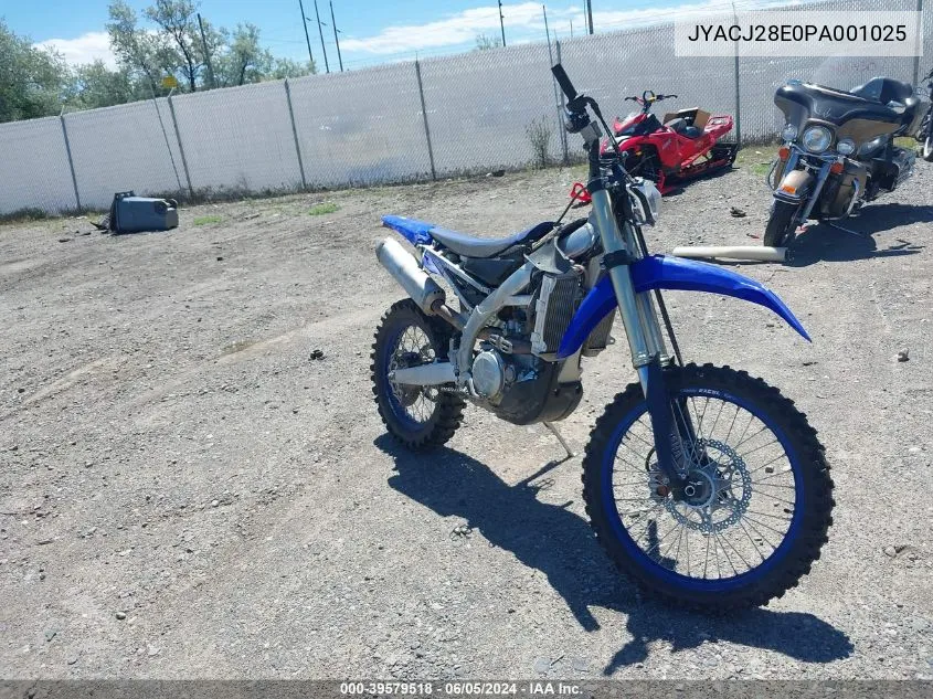 2023 Yamaha Wr450 F VIN: JYACJ28E0PA001025 Lot: 39579518