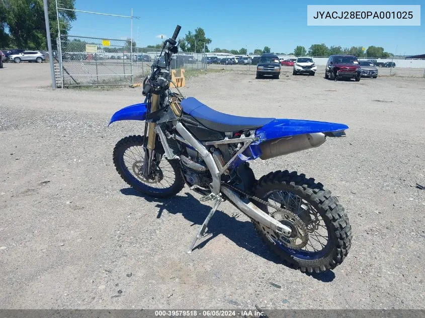 2023 Yamaha Wr450 F VIN: JYACJ28E0PA001025 Lot: 39579518