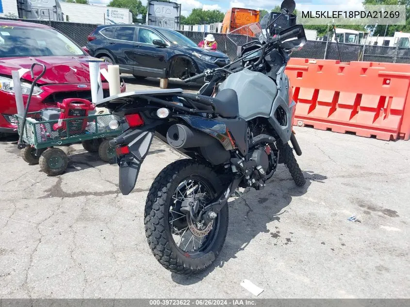 2023 Kawasaki Kl650 F VIN: ML5KLEF18PDA21269 Lot: 39723622