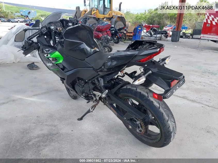 2023 Kawasaki Ex400 VIN: JKAEXKG11PDAK4688 Lot: 39931502