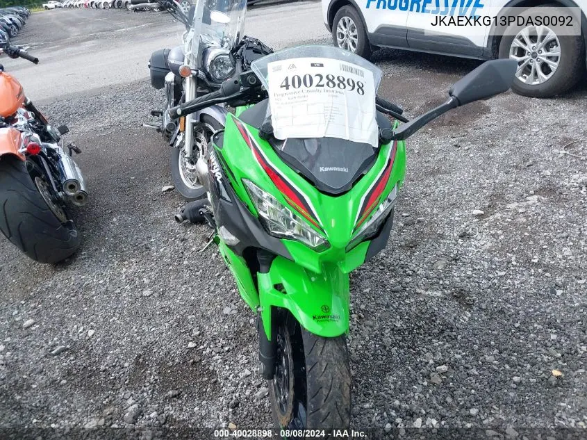 2023 Kawasaki Ex400 VIN: JKAEXKG13PDAS0092 Lot: 40028898