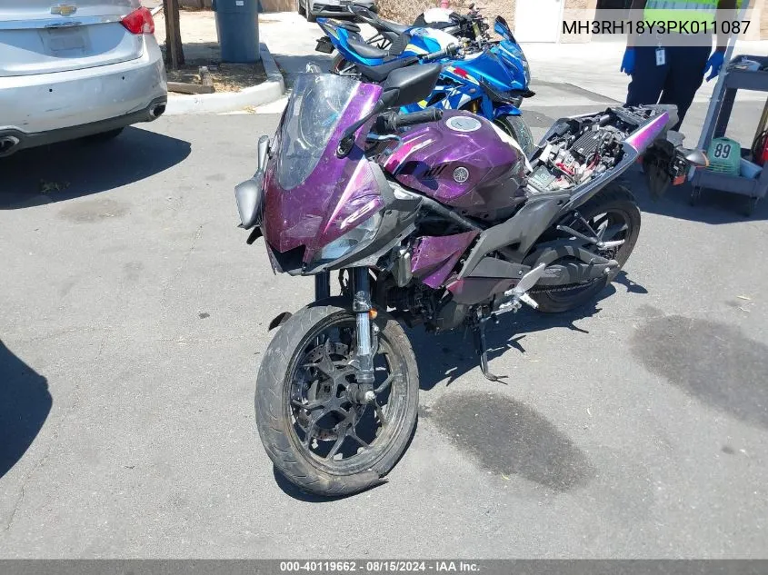 2023 Yamaha Yzfr3 A VIN: MH3RH18Y3PK011087 Lot: 40119662