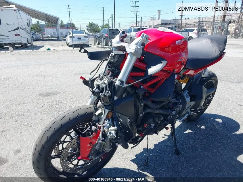 2023 Ducati Supersport VIN: ZDMVABDS1PB004698 Lot: 40165945