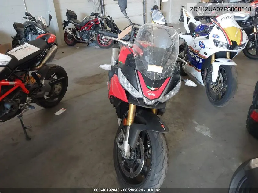 2023 Aprilia Tuono V4 1100 VIN: ZD4KZUA07PS000648 Lot: 40192043