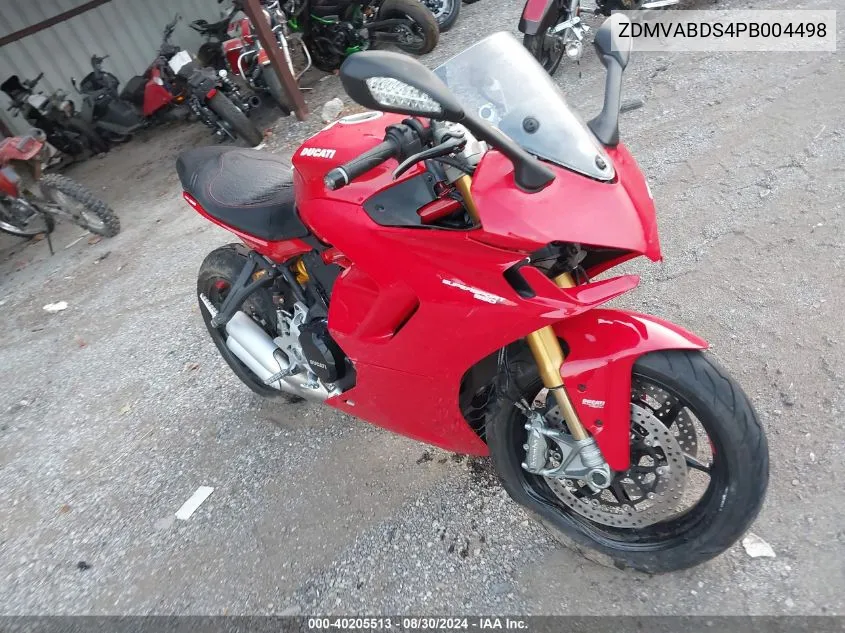 2023 Ducati Supersport VIN: ZDMVABDS4PB004498 Lot: 40205513