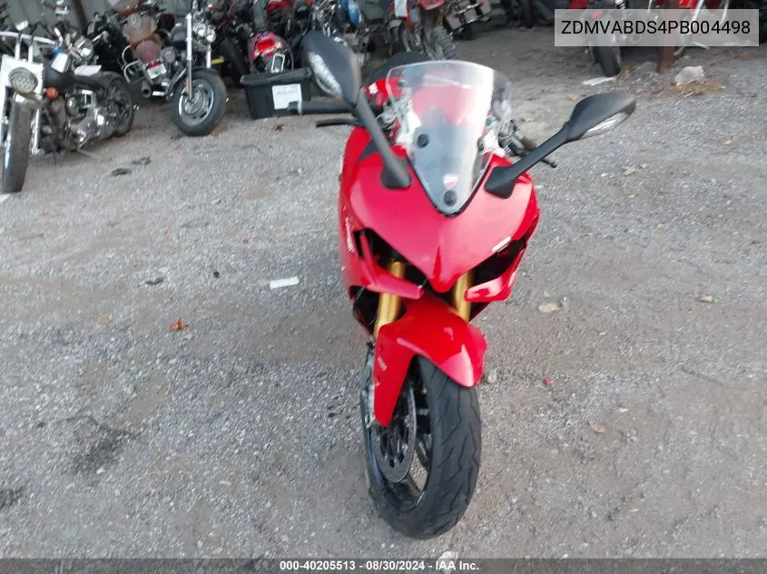 2023 Ducati Supersport VIN: ZDMVABDS4PB004498 Lot: 40205513