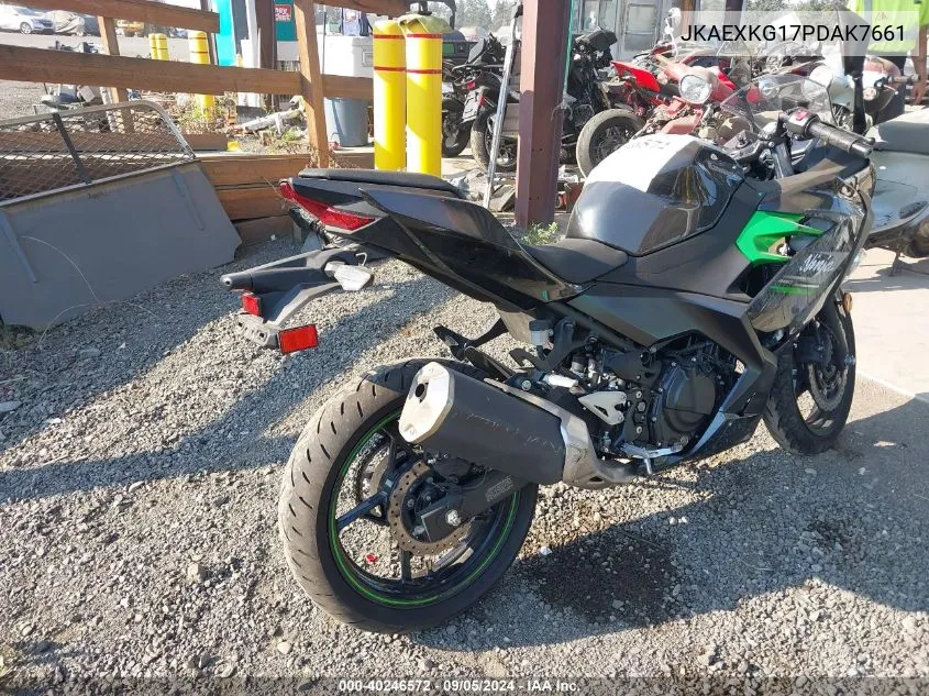 2023 Kawasaki Ex400 VIN: JKAEXKG17PDAK7661 Lot: 40246572