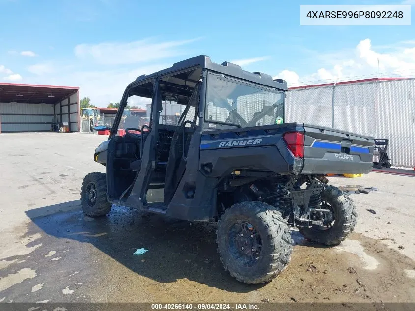 2023 Polaris Ranger Crew Xp 1000 Premium VIN: 4XARSE996P8092248 Lot: 40266140