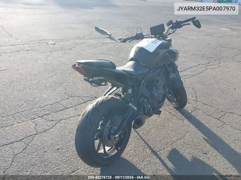 2023 Yamaha Mt07 VIN: JYARM32E5PA007970 Lot: 40276725