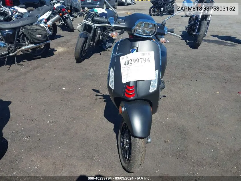 2023 Vespa Primavera/Sprint 150 VIN: ZAPM818G8P5803152 Lot: 40299794