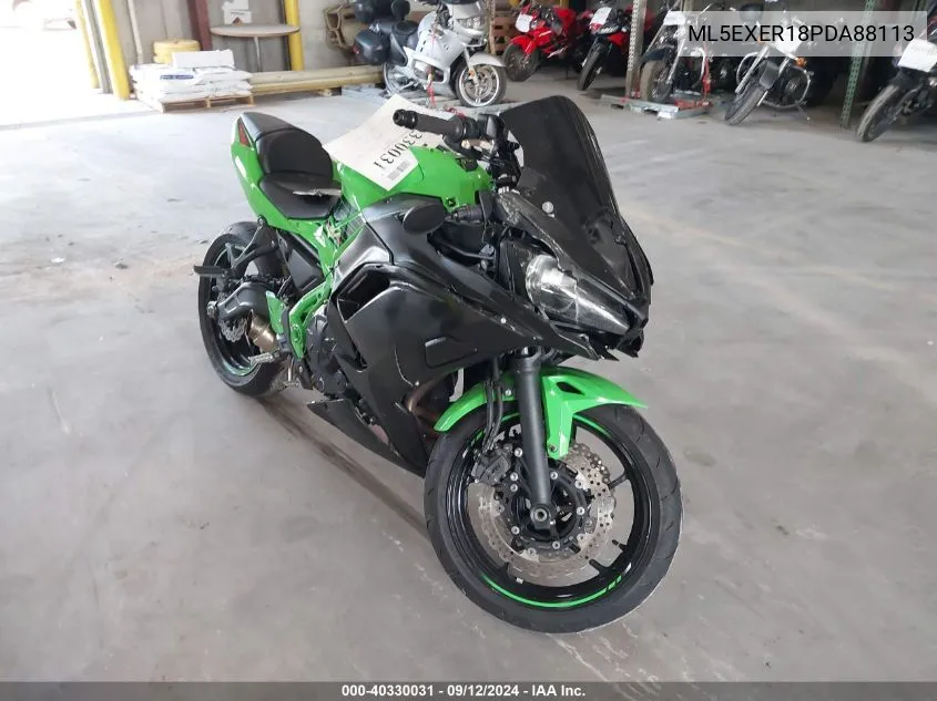 2023 Kawasaki Ex650 R VIN: ML5EXER18PDA88113 Lot: 40330031