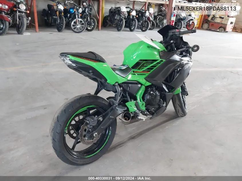 2023 Kawasaki Ex650 R VIN: ML5EXER18PDA88113 Lot: 40330031