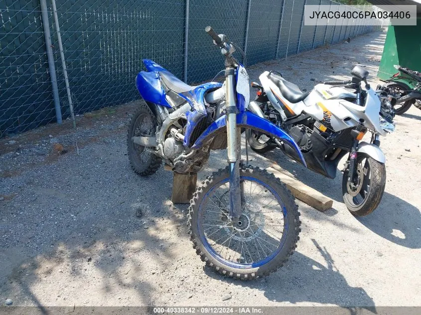 2023 Yamaha Yz250 F VIN: JYACG40C6PA034406 Lot: 40338342