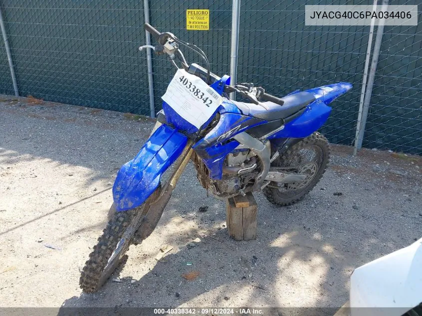 2023 Yamaha Yz250 F VIN: JYACG40C6PA034406 Lot: 40338342