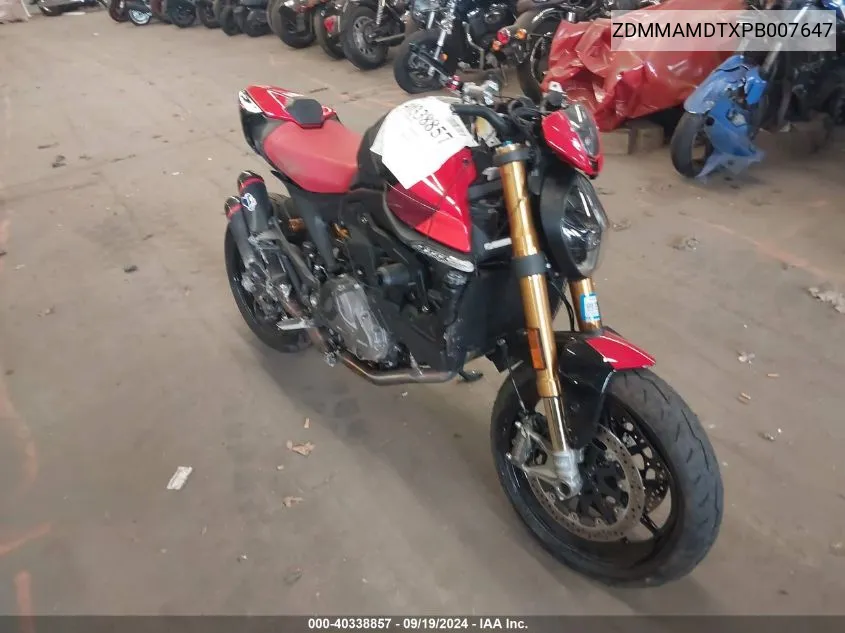 2023 Ducati Monster VIN: ZDMMAMDTXPB007647 Lot: 40338857